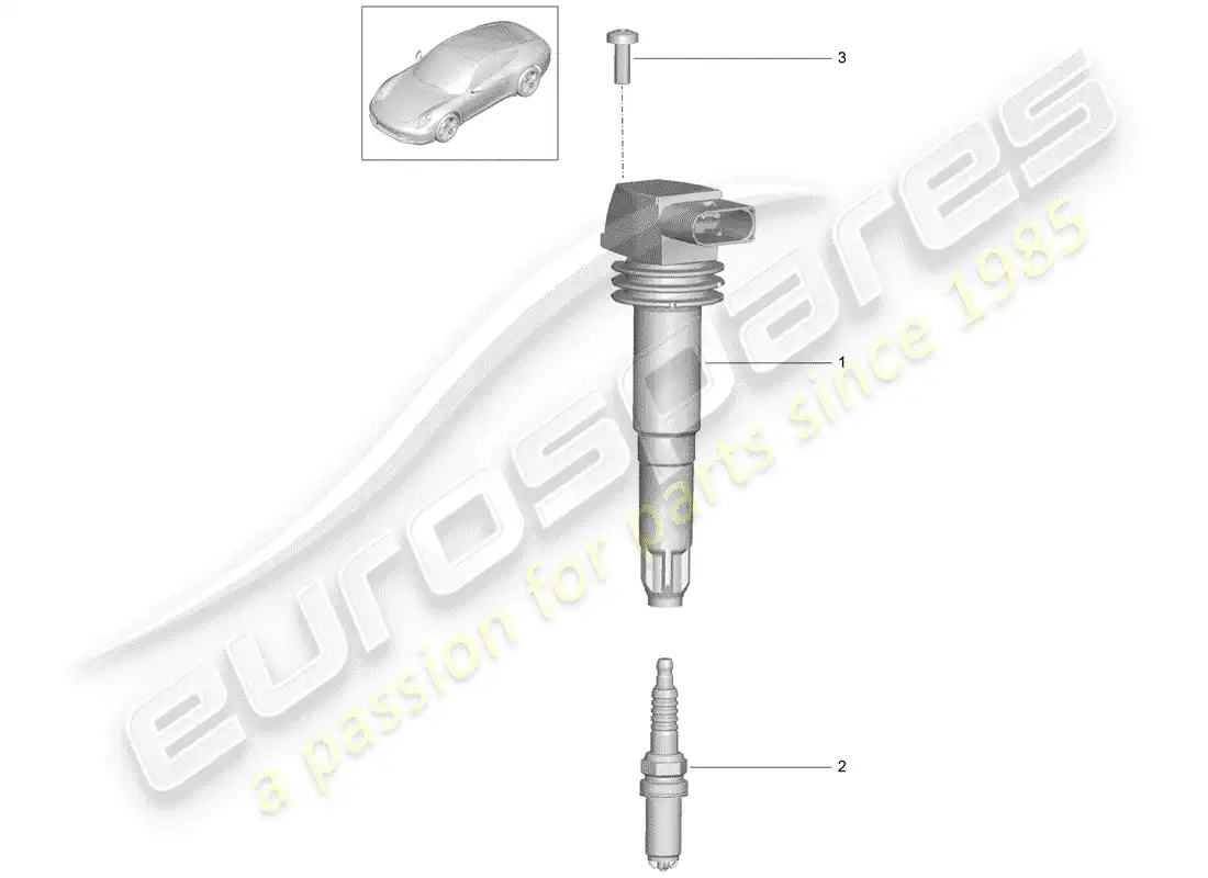 porsche 2014 (991-1) sistema de encendido diagrama de piezas
