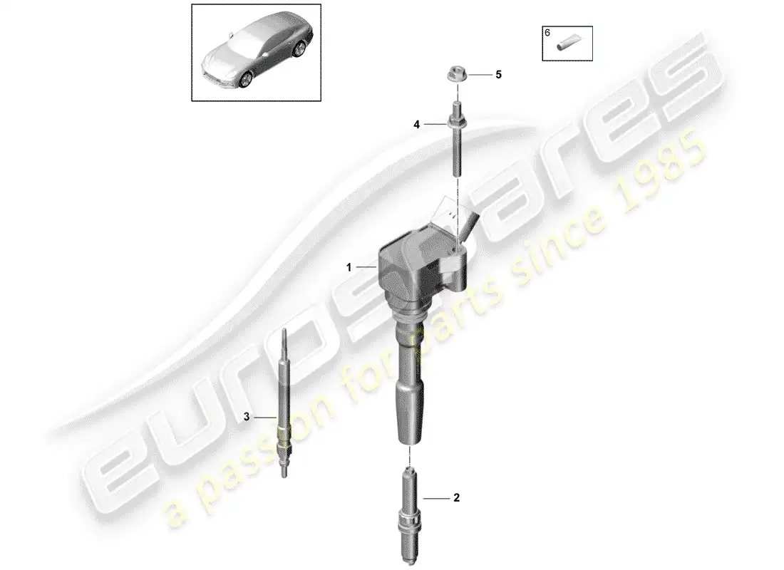 porsche 2017 (panamera 971-1) sistema de encendido diagrama de piezas