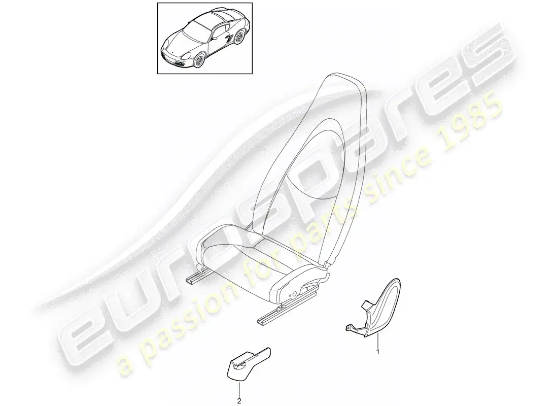 porsche 2011 (987 cayman) asiento delantero diagrama de piezas