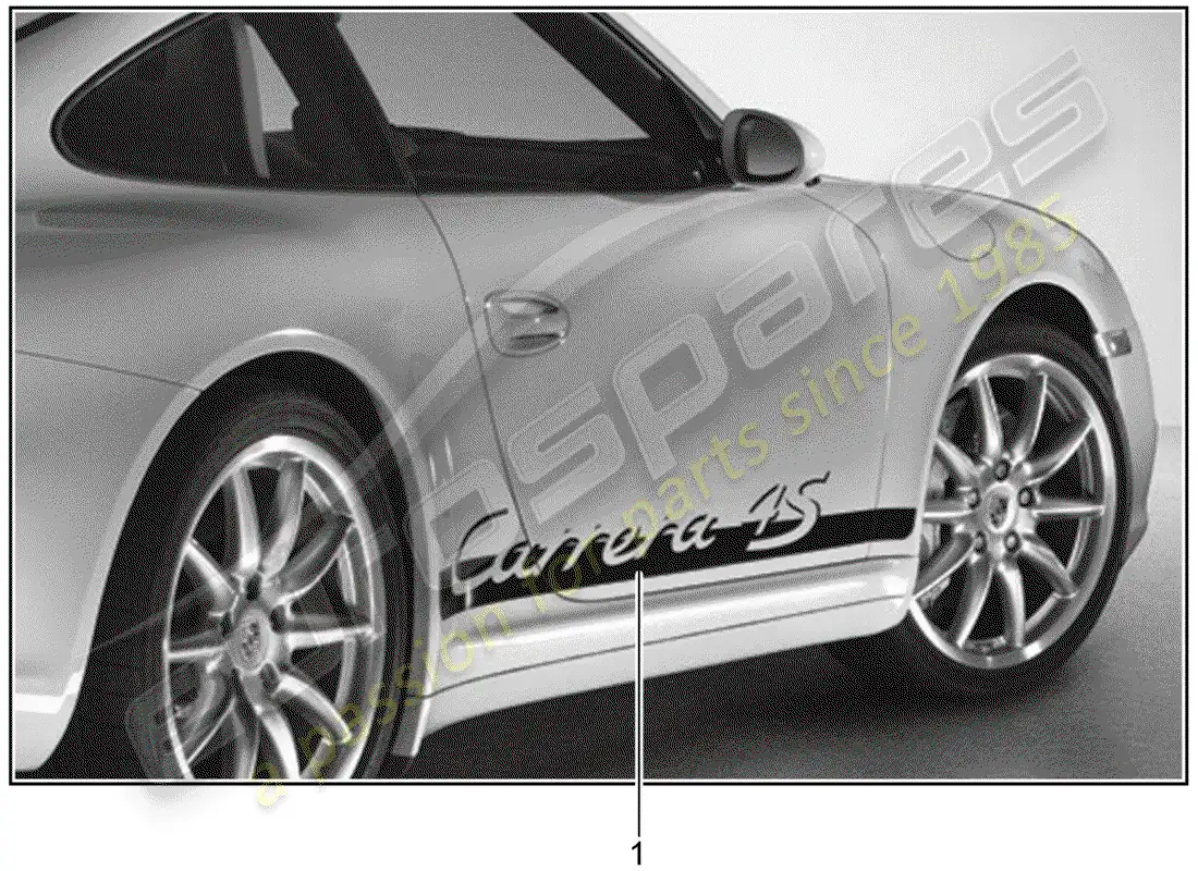 porsche 1995 (tequipment) recortar papel de aluminio diagrama de piezas