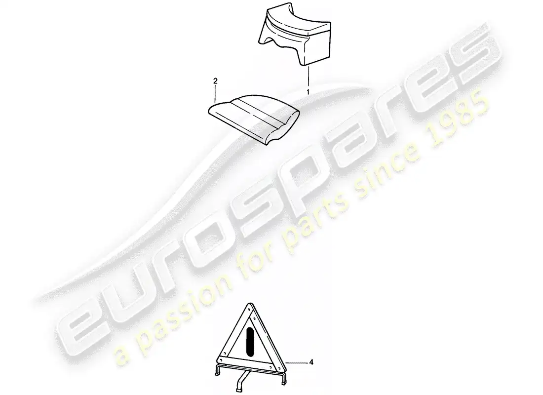 porsche 1987 (911) accesorios - asiento para niños - alfombra - funda para vehículo diagrama de piezas