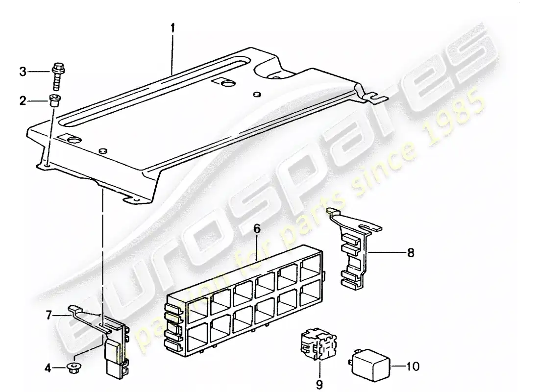 porsche 2004 (996 gt3) caja de fusibles/placa de relé - extremo trasero diagrama de piezas
