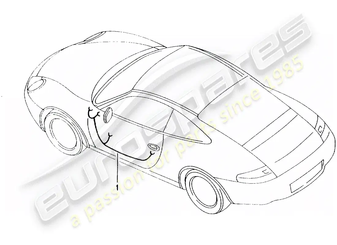 porsche 2003 (996) arneses de cableado - puerta del conductor - puerta del pasajero - mecanismo de funcionamiento - capota convertible - subchasis diagrama de piezas