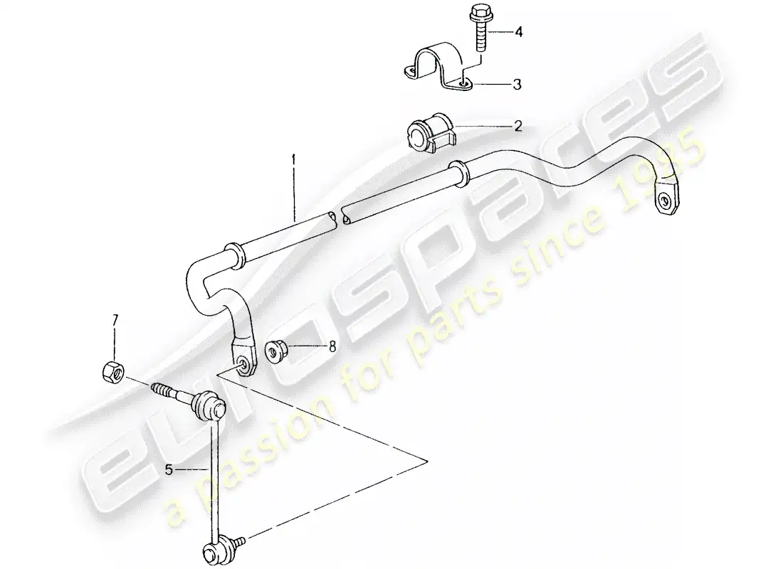 porsche 2004 (996) estabilizador diagrama de piezas