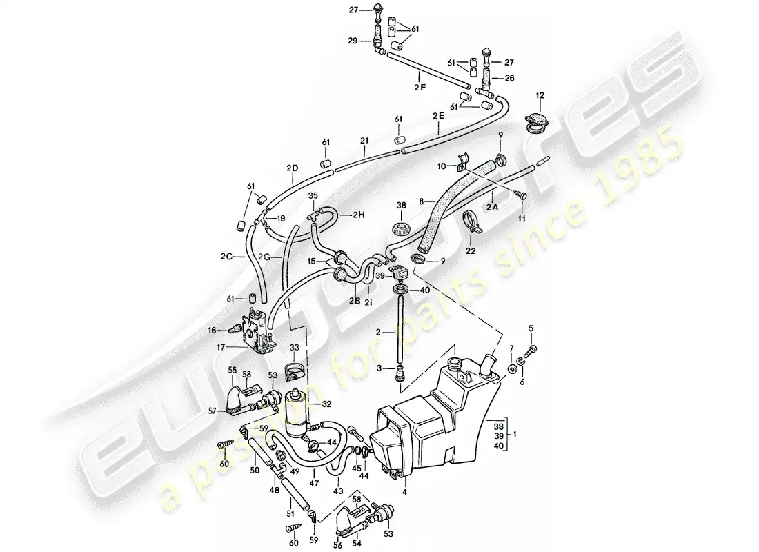 porsche 1980 (911) windshield washer unit - arandela lavafaros - d >> - mj 1979 diagrama de piezas