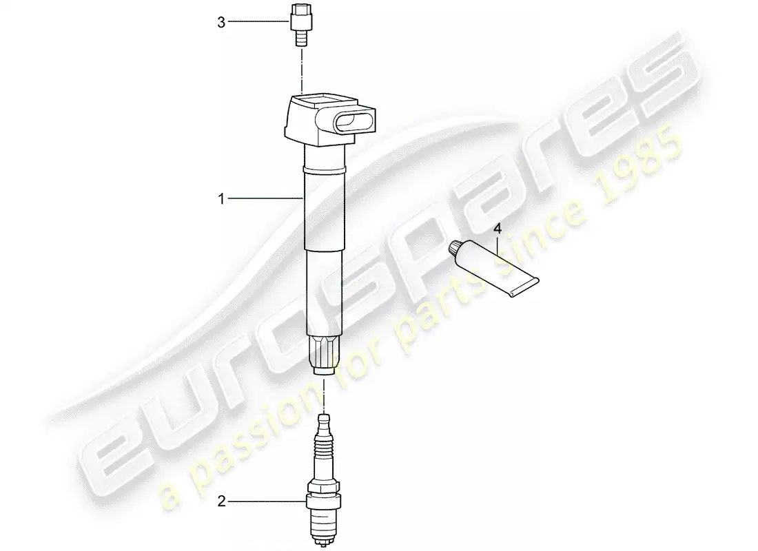 porsche 2016 (cayenne e2 92a) sistema de encendido diagrama de piezas