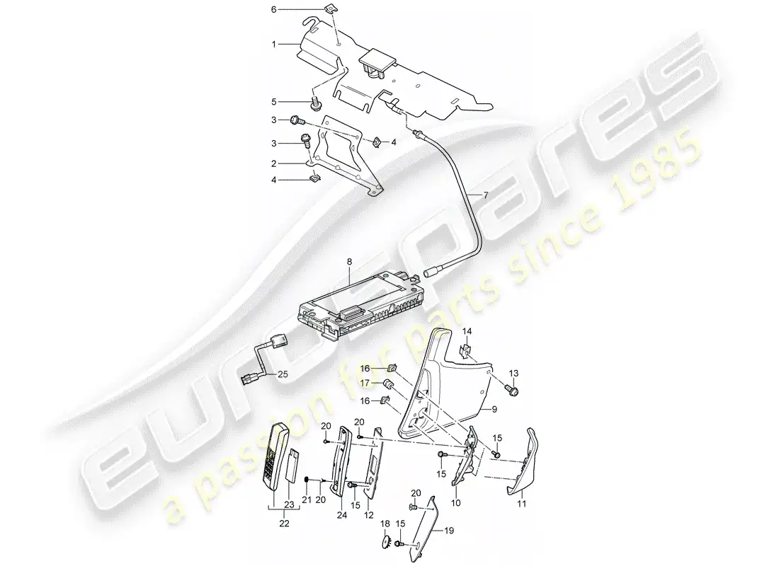 porsche 2012 (987 boxster) teléfono diagrama de piezas