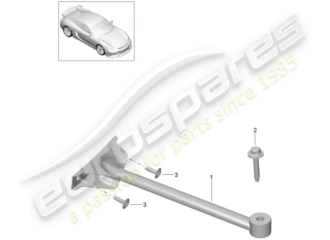 porsche 2016 (981 cayman gt4) diagrama de piezas del domo strut