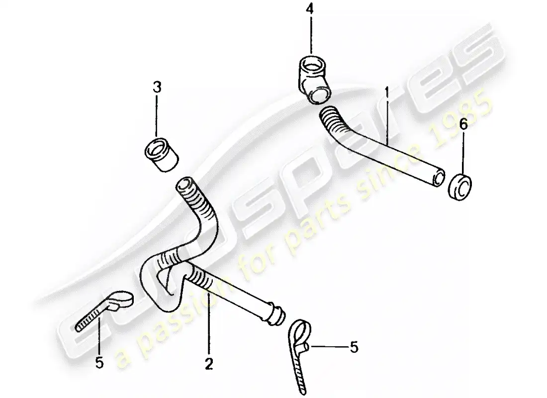 porsche 2004 (996) tubo de desagüe de agua - fijaciones - absorbedor - calentador - carcasa de distribución de aire diagrama de piezas