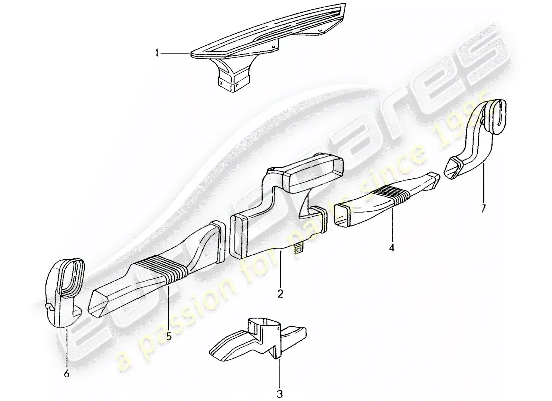 porsche 2004 (996) calentador - conducto de aire diagrama de piezas