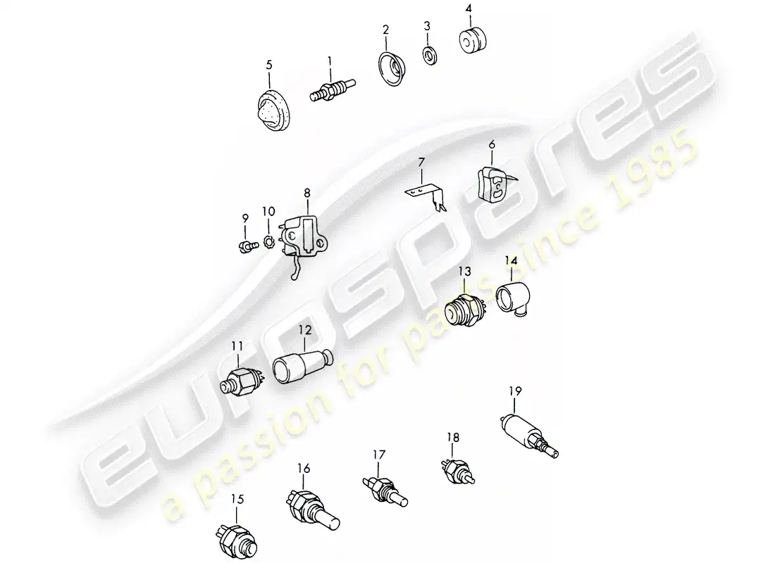 porsche 1968 (911/912) switch diagrama de piezas