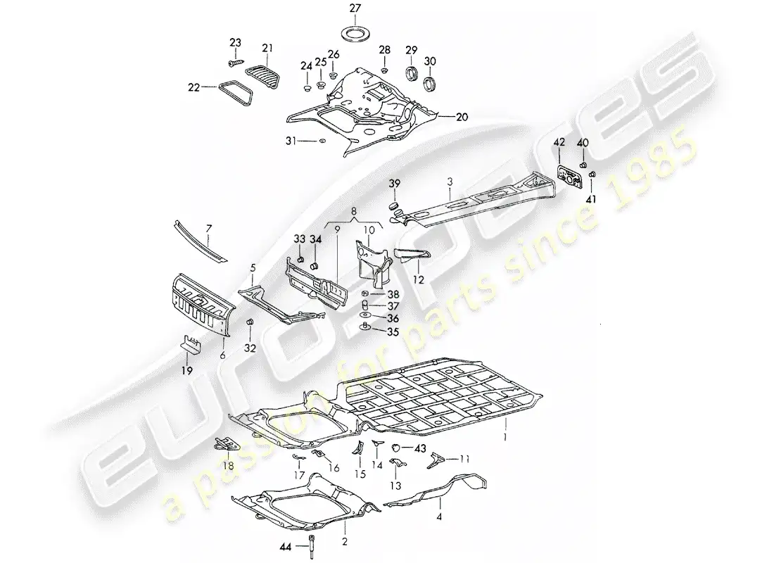 porsche 1972 (911) marco diagrama de piezas