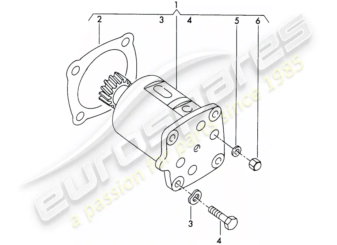 porsche 1963 (356b/356c) bomba de aceite diagrama de piezas