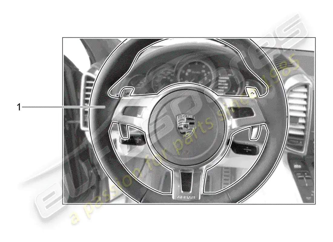 porsche 2017 (tequipment cayenne) volante deportivo diagrama de piezas