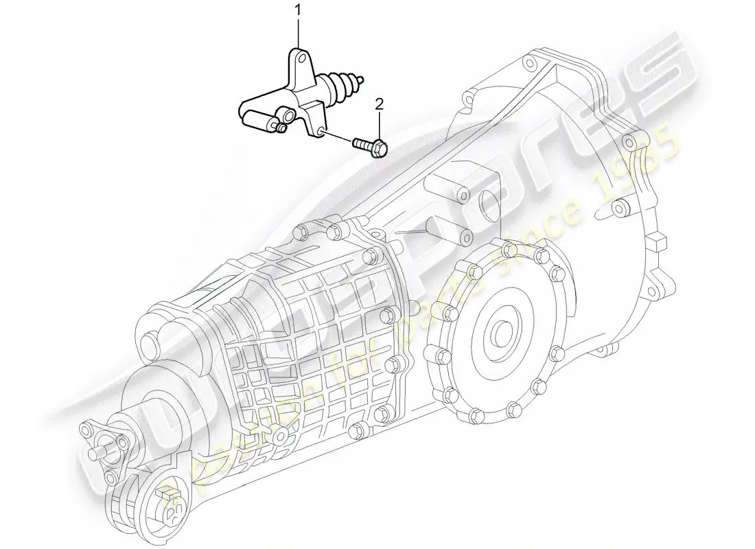 porsche 2004 (996) embrague hidráulico - funcionamiento - cilindro esclavo del embrague diagrama de piezas