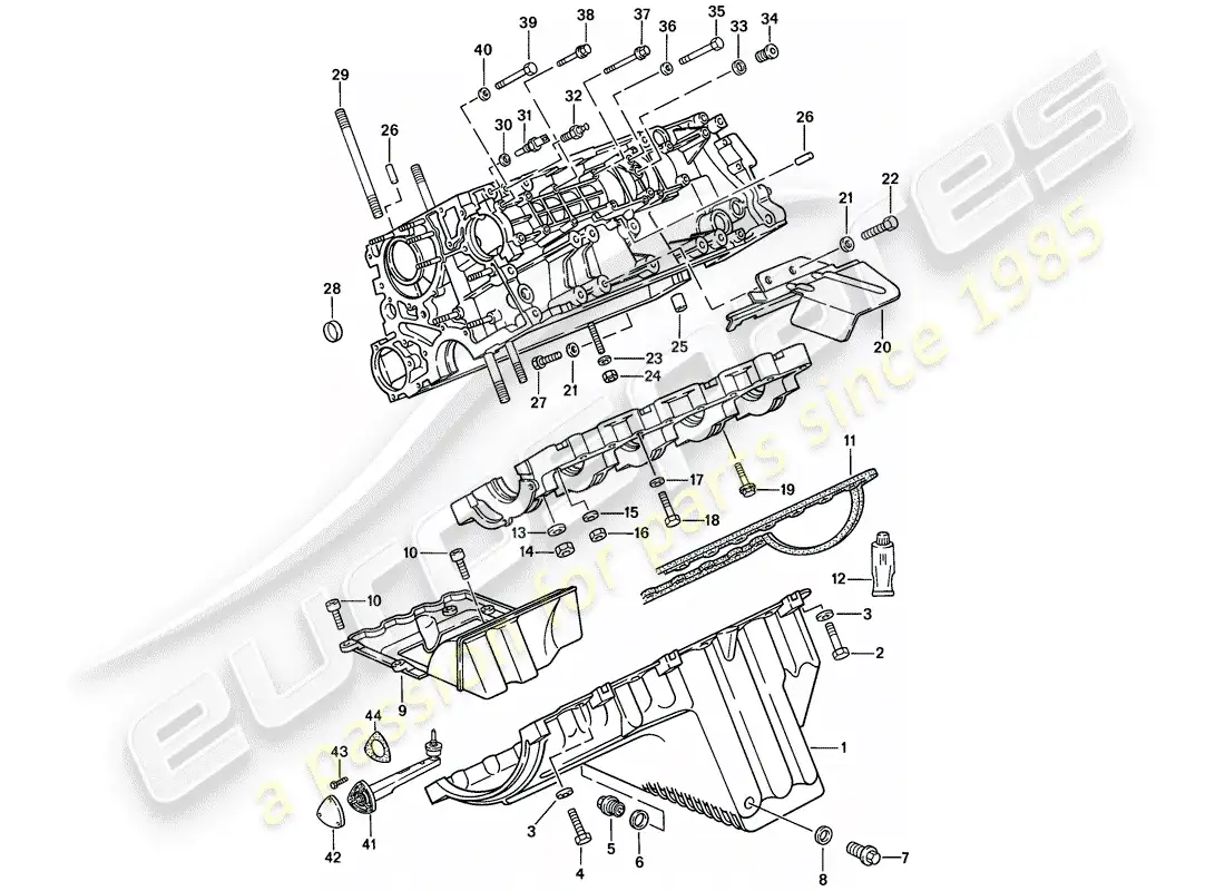 porsche 1988 (924s) carter - sujetadores diagrama de piezas