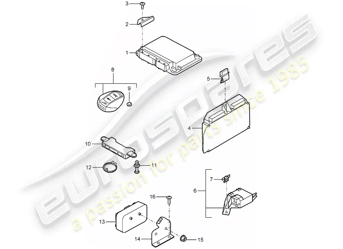 porsche 2005 (carrera gt) unidades de control diagrama de piezas