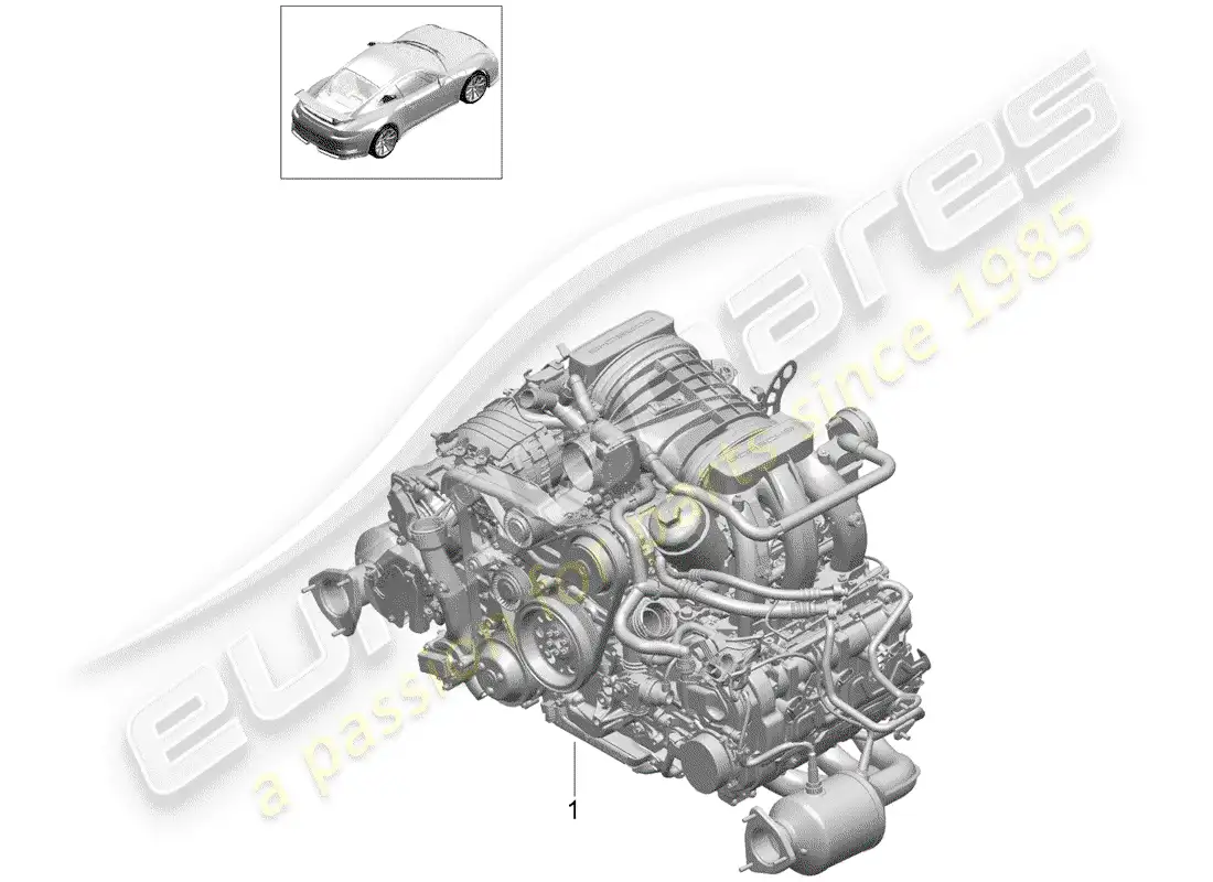 porsche 2014 (991-1 r/gt3/rs) motor de repuesto diagrama de piezas