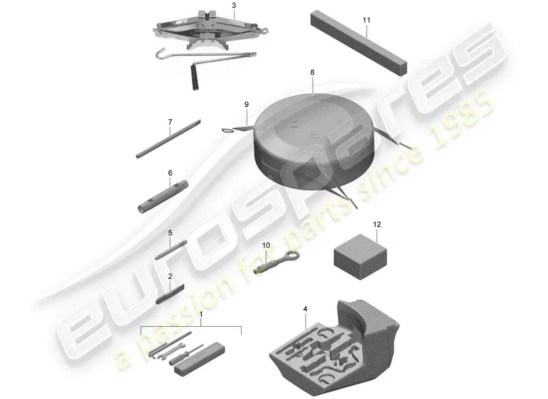 porsche 2014 (991-1 r/gt3/rs) herramienta diagrama de piezas