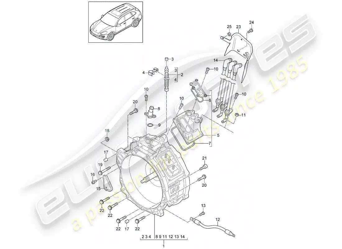 porsche 2013 (cayenne e2 92a) motor de tracción para elec. conducir diagrama de piezas
