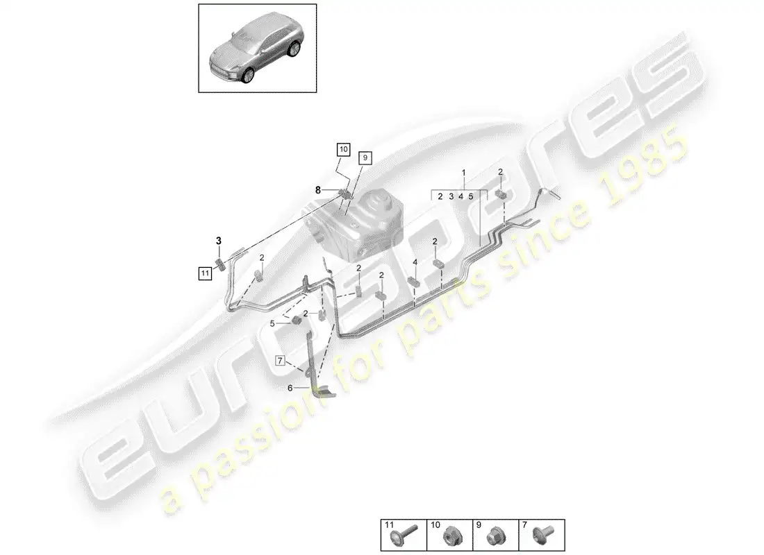 porsche 2019 (macan) fuel system diagrama de piezas