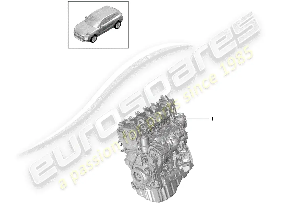 porsche 2019 (macan) motor de repuesto diagrama de piezas