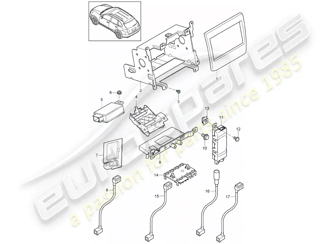 porsche 2011 (cayenne e2 92a) preparación diagrama de piezas