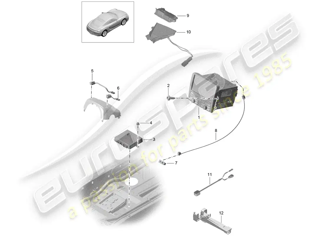 porsche 2015 (981 cayman) unidad operativa diagrama de piezas