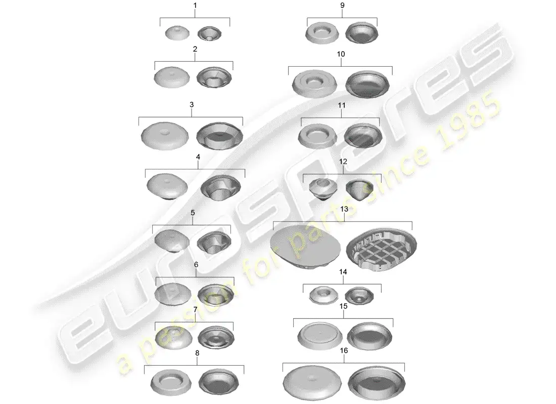 porsche 2016 (981 cayman gt4) diagrama de piezas del enchufe