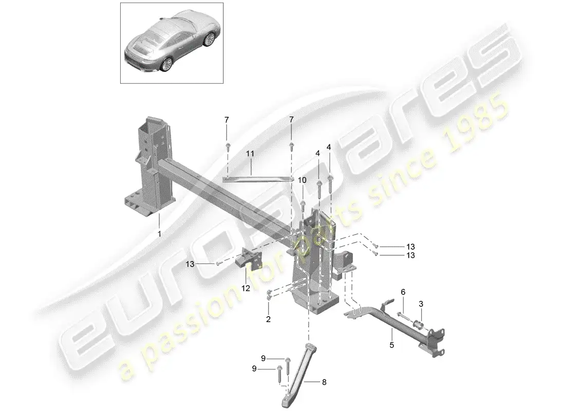 porsche 2017 (991-2) marco de retención diagrama de piezas