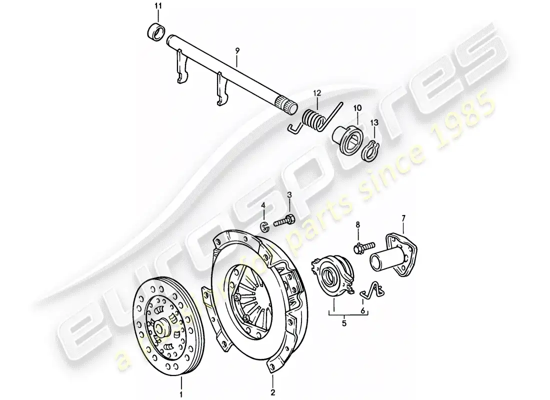 porsche 1978 (924) embrague diagrama de piezas