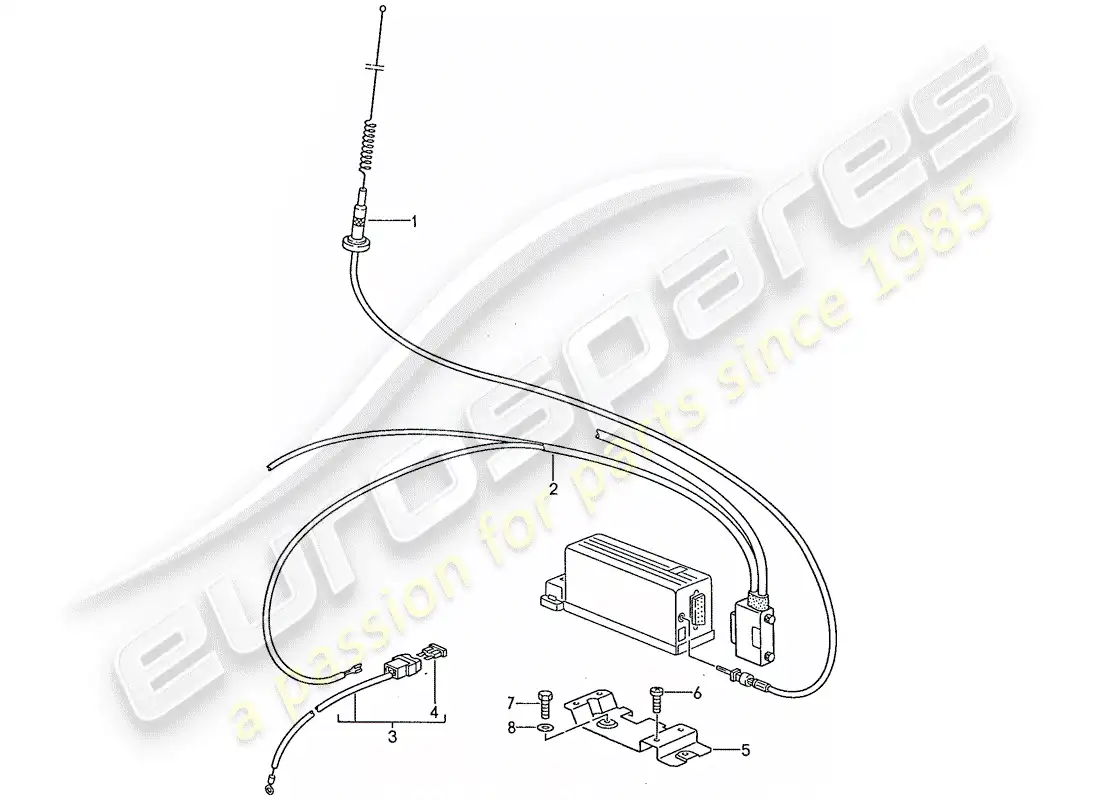 porsche 1988 (928) preparación telefónica diagrama de piezas