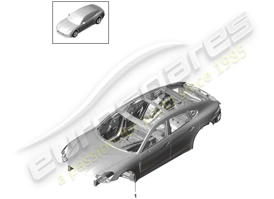 porsche 2019 (panamera 971-1) cuerpo del auto diagrama de piezas