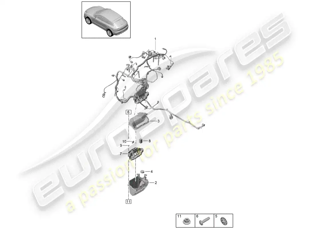 porsche 2019 (macan) aprovechar diagrama de piezas