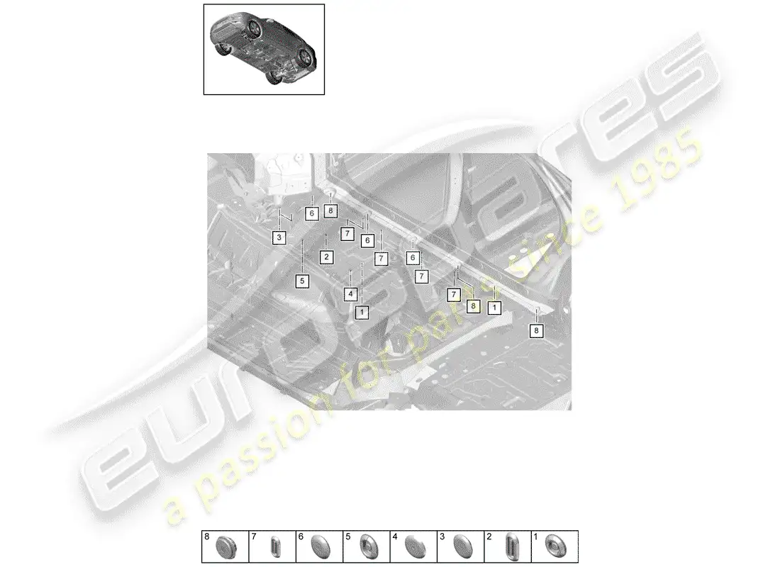 porsche 2019 (cayenne e3 9ya/9yb) enchufar diagrama de piezas