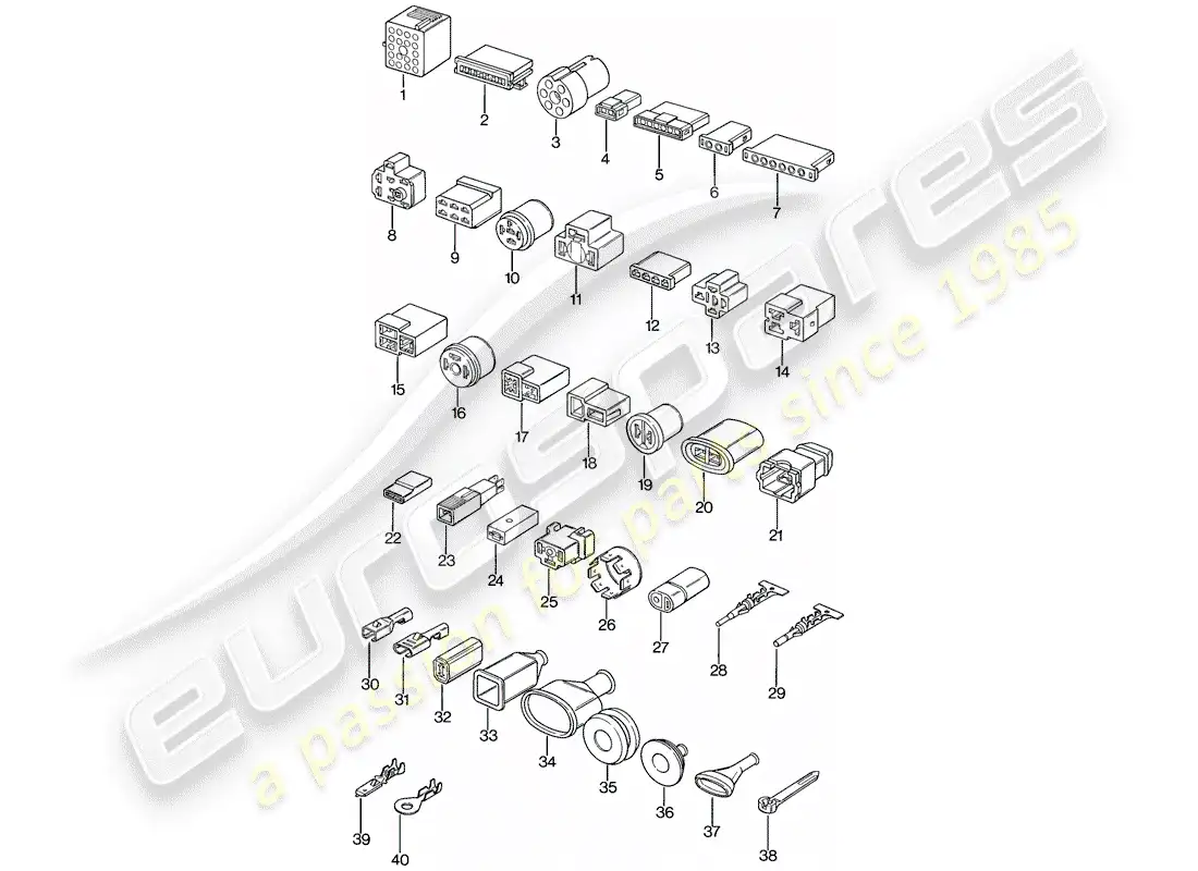 porsche 1979 (924) conector de empuje diagrama de piezas