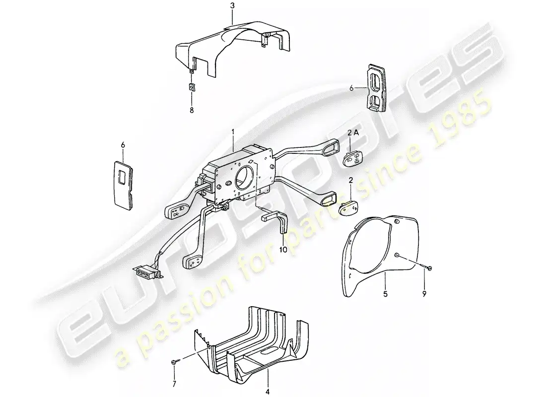 porsche 1997 (993) interruptor de la columna de dirección diagrama de piezas