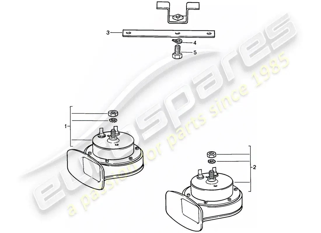 porsche 1987 (924s) bocina diagrama de piezas