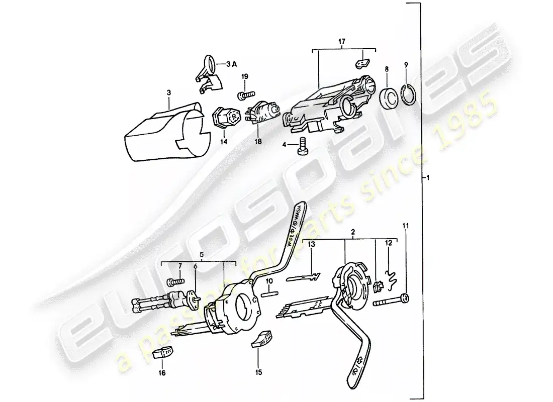 porsche 1980 (924) interruptor de la columna de dirección - bloqueo de la dirección - d >> - mj 1980 diagrama de piezas