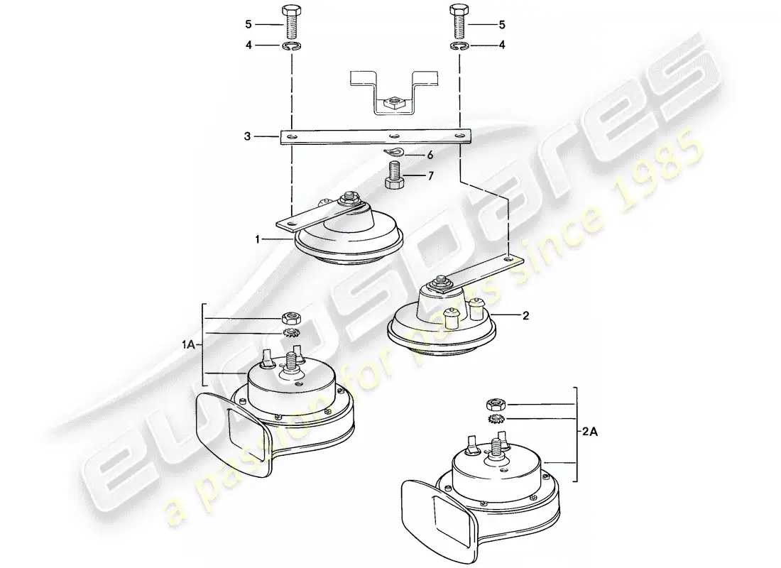 porsche 1979 (924) bocina diagrama de piezas