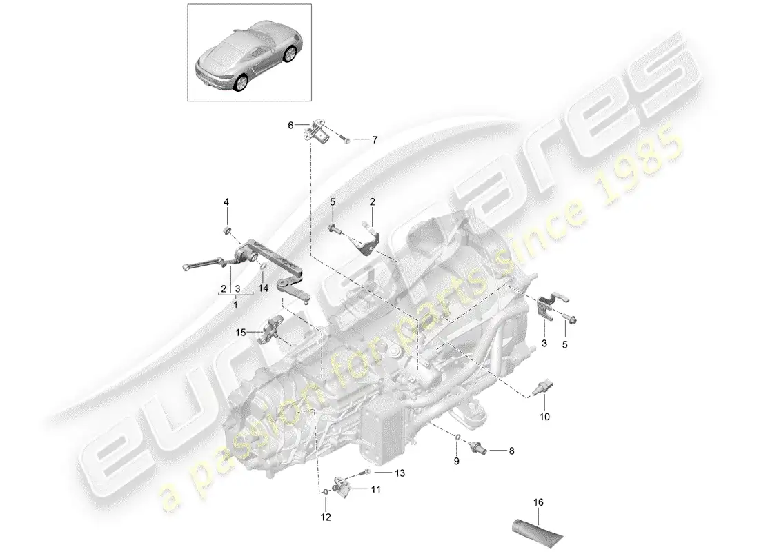 porsche 2020 (718 cayman) manual gearbox diagrama de piezas