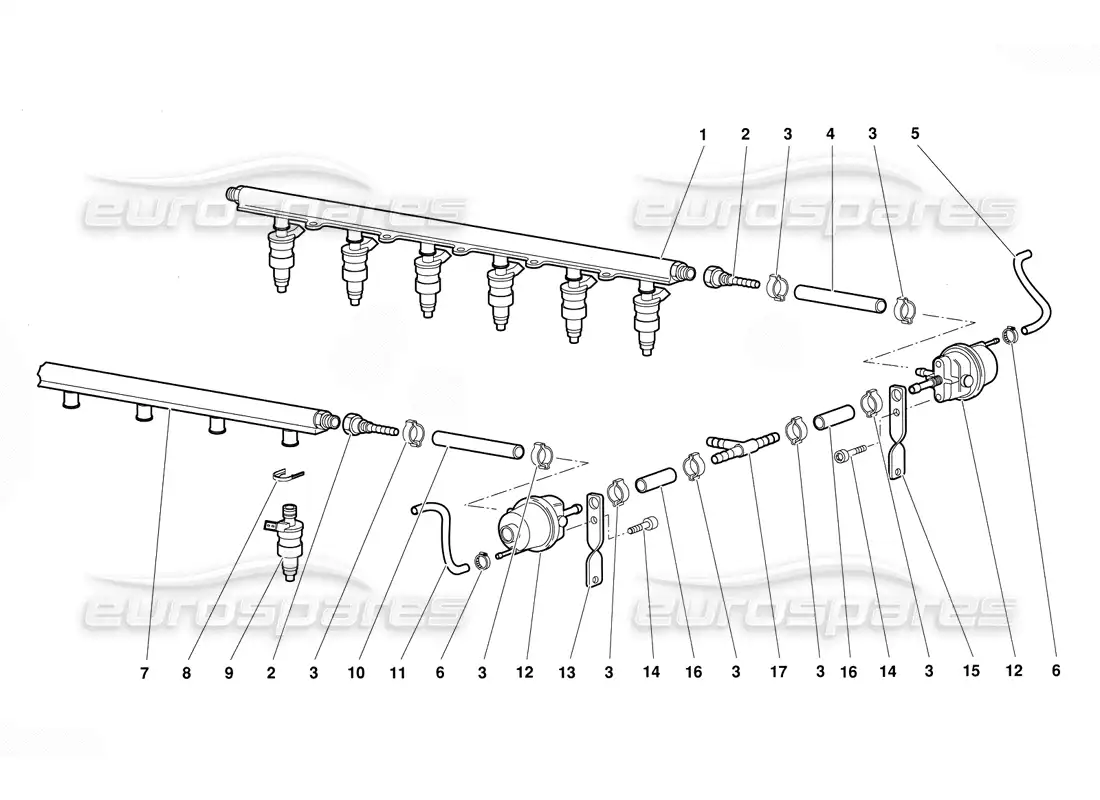 lamborghini diablo (1991) fuel system diagrama de piezas