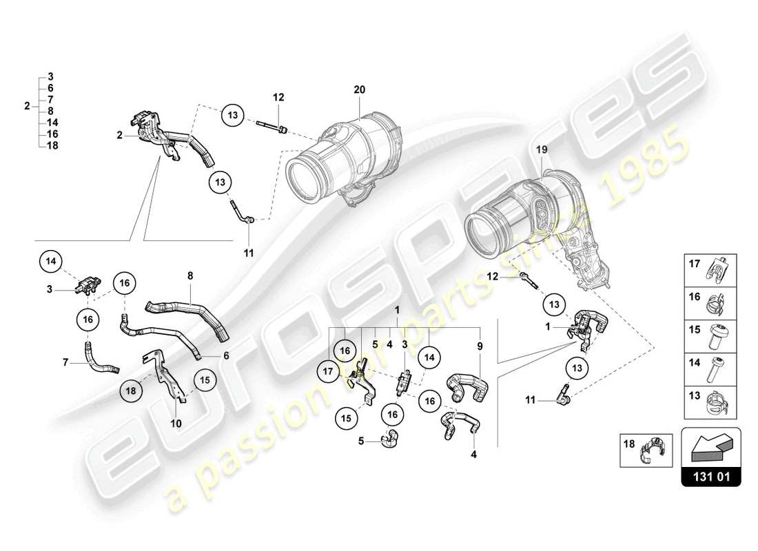 lamborghini urus performante (2023) línea de control con transmisor de diferencia de presión opf diagrama de piezas