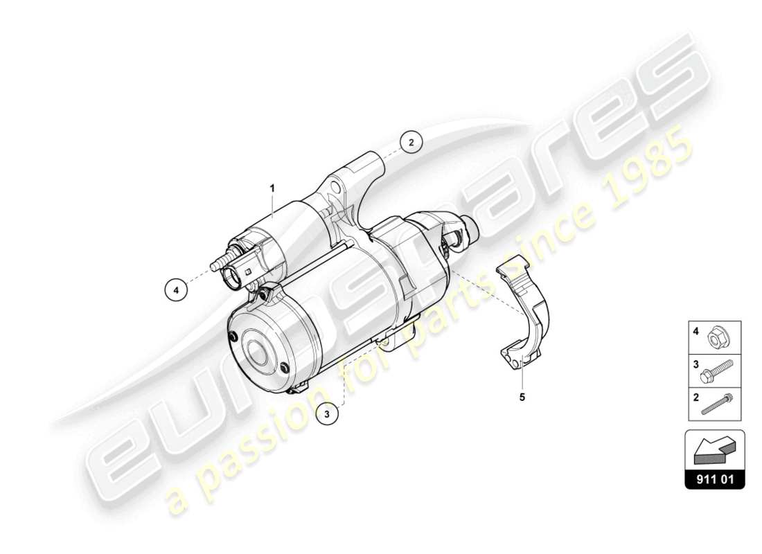 lamborghini urus performante (2023) diagrama de piezas del arranque