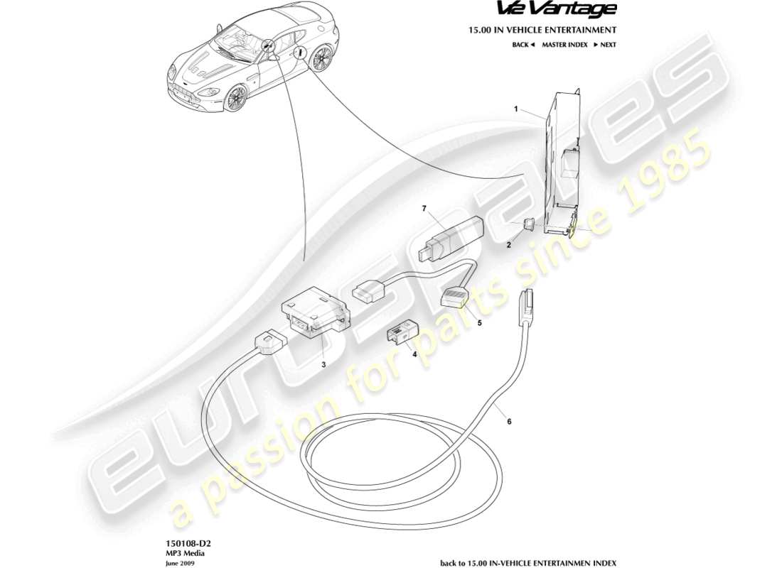 aston martin v12 vantage (2012) mp3 diagrama de partes multimedia