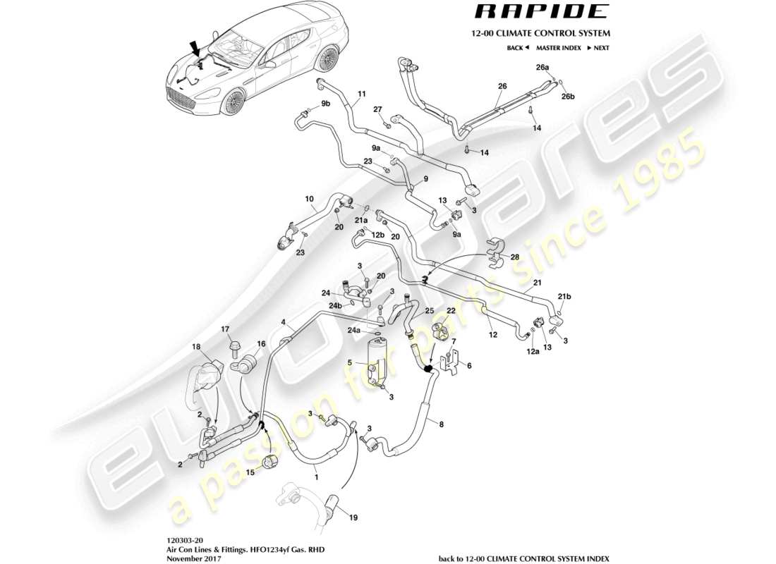 diagrama de pieza que contiene el número de pieza hd43-19d603-da