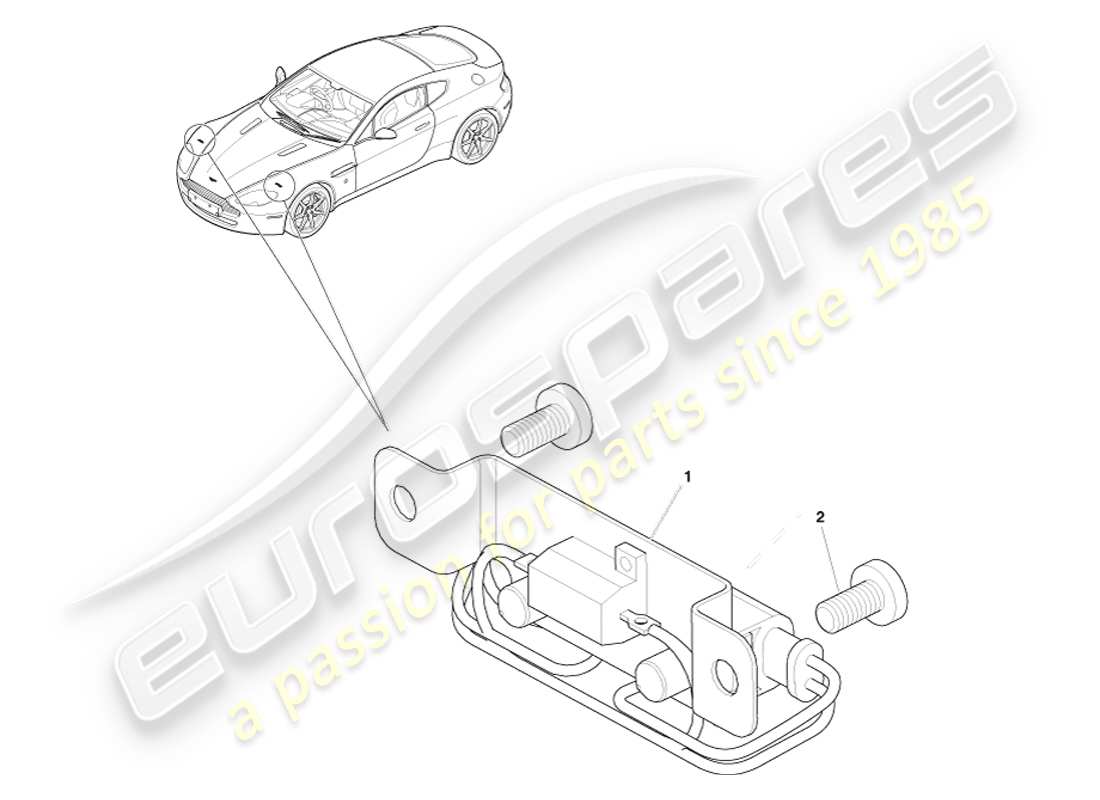 aston martin v8 vantage (2005) diagrama de piezas de la resistencia del indicador direccional