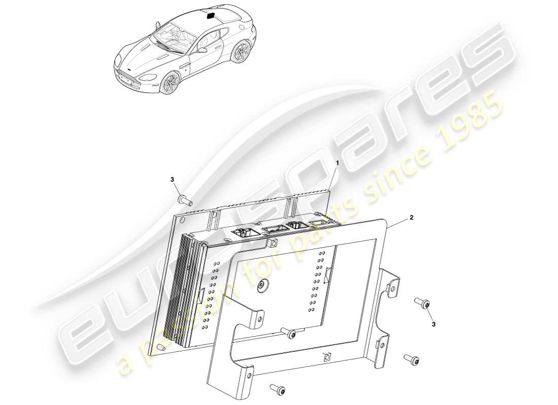 aston martin v8 vantage (2005) amplificador, diagrama de piezas del cupé