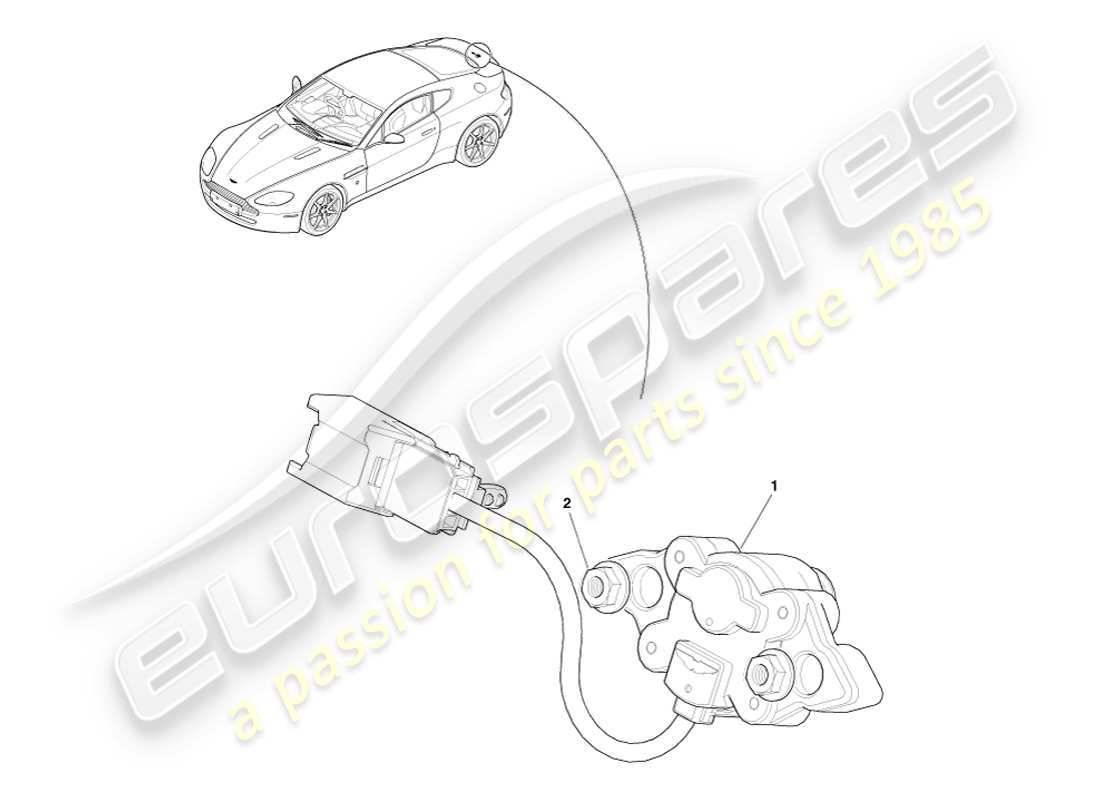 aston martin v8 vantage (2005) diagrama de piezas de liberación del portón trasero