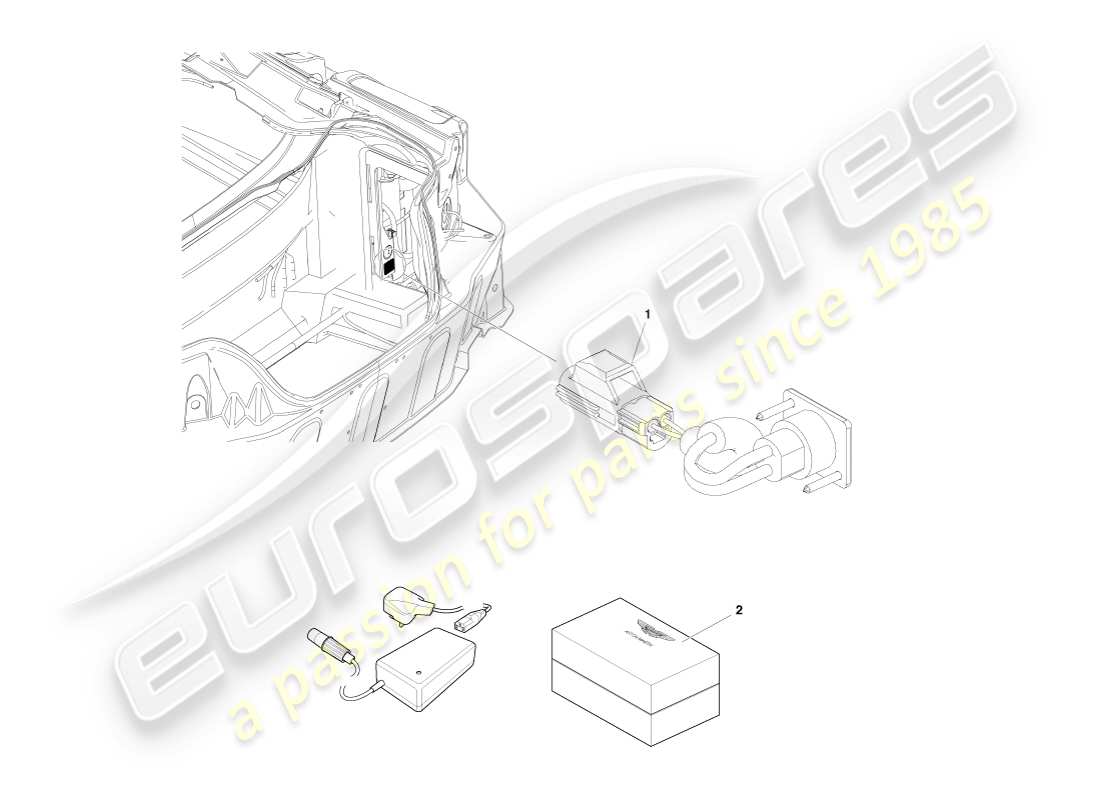 aston martin v8 vantage (2007) diagrama de piezas del kit acondicionador de batería